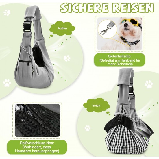 ALLSOPETS Dog Carrier Bag for Small Dogs and Cats, Breathable Dog Sling with Safety Lead, Soft Carry Bag for Travel and Veterinarian (Classic Black) ALLSOPETS Dog Carrier Bag for Small Dogs and Cats, Breathable Dog Sling with Safety Lead, Soft Carry Bag for Travel and Veterinarian (Classic Black)