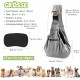 ALLSOPETS Dog Carrier Bag for Small Dogs and Cats, Breathable Dog Sling with Safety Lead, Soft Carry Bag for Travel and Veterinarian (Classic Black)