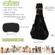 ALLSOPETS Dog Carrier Bag for Small Dogs and Cats, Breathable Dog Sling with Safety Lead, Soft Carry Bag for Travel and Veterinarian (Classic Black)