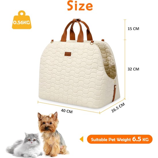 ALLSOPETS Dog Carrier, Cat Handbag, Pet Carrier, Shoulder Bag, Dog Car Seat with Safety Lead and Pockets, Travellers, Pets Carry Bag for Small Dogs, Cats, Khaki ALLSOPETS Dog Carrier, Cat Handbag, Pet Carrier, Shoulder Bag, Dog Car Seat with Safety Lead and Pockets, Travellers, Pets Carry Bag for Small Dogs, Cats, Khaki