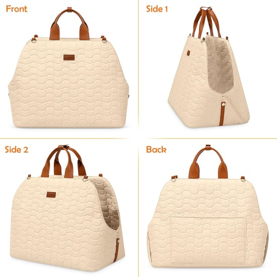ALLSOPETS Dog Carrier, Cat Handbag, Pet Carrier, Shoulder Bag, Dog Car Seat with Safety Lead and Pockets, Travellers, Pets Carry Bag for Small Dogs, Cats, Khaki ALLSOPETS Dog Carrier, Cat Handbag, Pet Carrier, Shoulder Bag, Dog Car Seat with Safety Lead and Pockets, Travellers, Pets Carry Bag for Small Dogs, Cats, Khaki