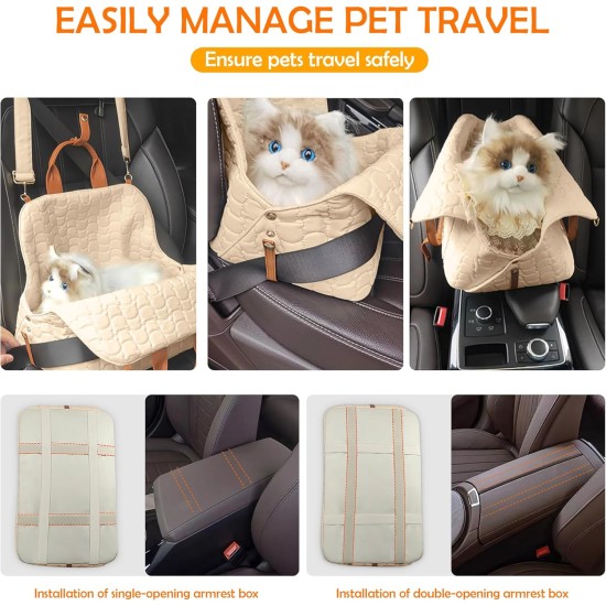 ALLSOPETS Dog Carrier, Cat Handbag, Pet Carrier, Shoulder Bag, Dog Car Seat with Safety Lead and Pockets, Travellers, Pets Carry Bag for Small Dogs, Cats, Khaki ALLSOPETS Dog Carrier, Cat Handbag, Pet Carrier, Shoulder Bag, Dog Car Seat with Safety Lead and Pockets, Travellers, Pets Carry Bag for Small Dogs, Cats, Khaki