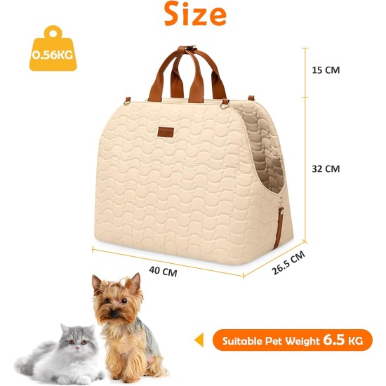 ALLSOPETS Dog Carrier, Cat Handbag, Pet Carrier, Shoulder Bag, Dog Car Seat with Safety Lead and Pockets, Travellers, Pets Carry Bag for Small Dogs, Cats, Khaki ALLSOPETS Dog Carrier, Cat Handbag, Pet Carrier, Shoulder Bag, Dog Car Seat with Safety Lead and Pockets, Travellers, Pets Carry Bag for Small Dogs, Cats, Khaki