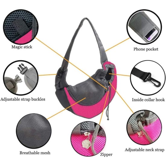 AYIDBE Dog Carrier Bag Portable Shoulder Bag for Cats Puppies Adjustable Travel Bag for Small Animals Breathable Mesh Bag Single Shoulder Bag Puppy Kitten Chihuahua AYIDBE Dog Carrier Bag Portable Shoulder Bag for Cats Puppies Adjustable Travel Bag for Small Animals Breathable Mesh Bag Single Shoulder Bag Puppy Kitten Chihuahua