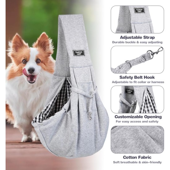 Adjustable Dog Sling Carrier Bag, Dog Carrier, Dog Carrier, Puppy Carrying Capacity up to 7 kg, Comfortable, for Walks and Outdoor Activities Adjustable Dog Sling Carrier Bag, Dog Carrier, Dog Carrier, Puppy Carrying Capacity up to 7 kg, Comfortable, for Walks and Outdoor Activities