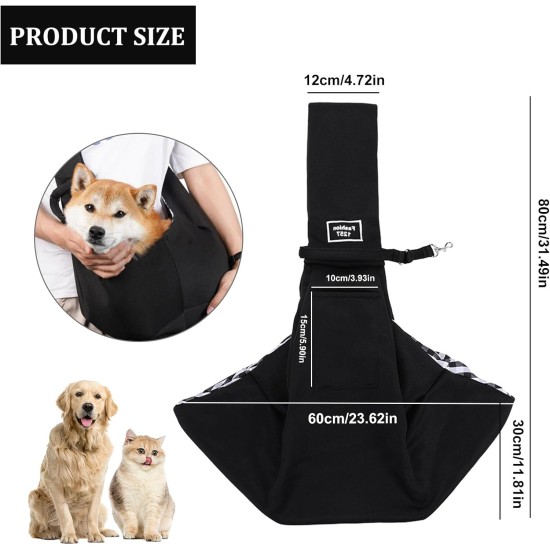 Adjustable Pet Carrier for Dogs and Other Pets, Adjustable, Breathable, Black Adjustable Pet Carrier for Dogs and Other Pets, Adjustable, Breathable, Black
