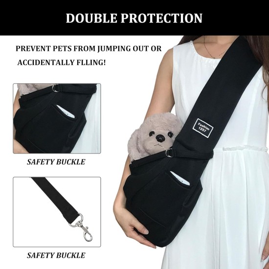 Adjustable Pet Carrier for Dogs and Other Pets, Adjustable, Breathable, Black Adjustable Pet Carrier for Dogs and Other Pets, Adjustable, Breathable, Black