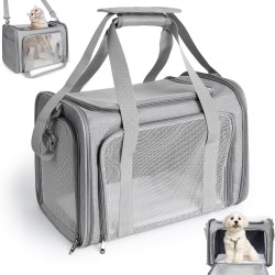 AiQInu Transport Bag Cat Dog Foldable Dog Transport Box with Adjustable Shoulder Strap Load Capacity 3-6 kg for Medium Small Dog Cat Pets on Plane AiQInu Transport Bag Cat Dog Foldable Dog Transport Box with Adjustable Shoulder Strap Load Capacity 3-6 kg for Medium Small Dog Cat Pets on Plane