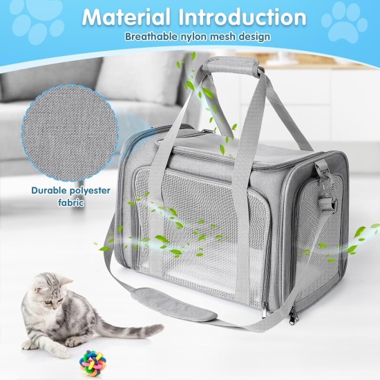 AiQInu Transport Bag Cat Dog Foldable Dog Transport Box with Adjustable Shoulder Strap Load Capacity 3-6 kg for Medium Small Dog Cat Pets on Plane AiQInu Transport Bag Cat Dog Foldable Dog Transport Box with Adjustable Shoulder Strap Load Capacity 3-6 kg for Medium Small Dog Cat Pets on Plane