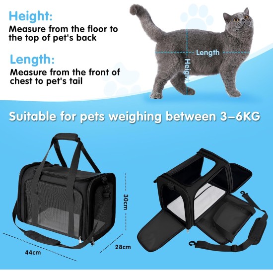 AiQInu Transport Bag Cat Dog Foldable Dog Transport Box with Adjustable Shoulder Strap Load Capacity 3-6 kg for Medium Small Dog Cat Pets on Plane AiQInu Transport Bag Cat Dog Foldable Dog Transport Box with Adjustable Shoulder Strap Load Capacity 3-6 kg for Medium Small Dog Cat Pets on Plane
