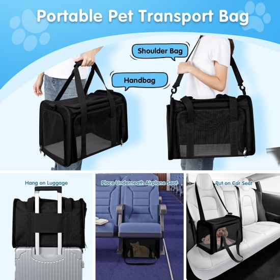 AiQInu Transport Bag Cat Dog Foldable Dog Transport Box with Adjustable Shoulder Strap Load Capacity 3-6 kg for Medium Small Dog Cat Pets on Plane AiQInu Transport Bag Cat Dog Foldable Dog Transport Box with Adjustable Shoulder Strap Load Capacity 3-6 kg for Medium Small Dog Cat Pets on Plane