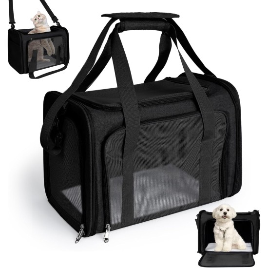 AiQInu Transport Bag Cat Dog Foldable Dog Transport Box with Adjustable Shoulder Strap Load Capacity 3-6 kg for Medium Small Dog Cat Pets on Plane AiQInu Transport Bag Cat Dog Foldable Dog Transport Box with Adjustable Shoulder Strap Load Capacity 3-6 kg for Medium Small Dog Cat Pets on Plane