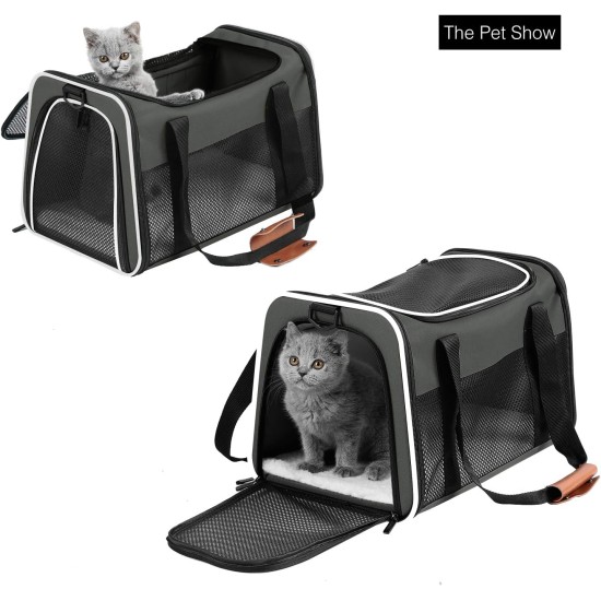 Akinerri Airline Approved Pet Carrier Soft Sided Folding Puppy Cat Carrier Carrier for Small Medium Cats Akinerri Airline Approved Pet Carrier Soft Sided Folding Puppy Cat Carrier Carrier for Small Medium Cats