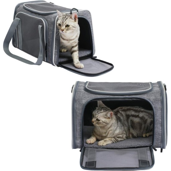 Akinerri Airline Approved Pet Carrier Soft Sided Folding Puppy Cat Carrier Carrier for Small Medium Cats Akinerri Airline Approved Pet Carrier Soft Sided Folding Puppy Cat Carrier Carrier for Small Medium Cats
