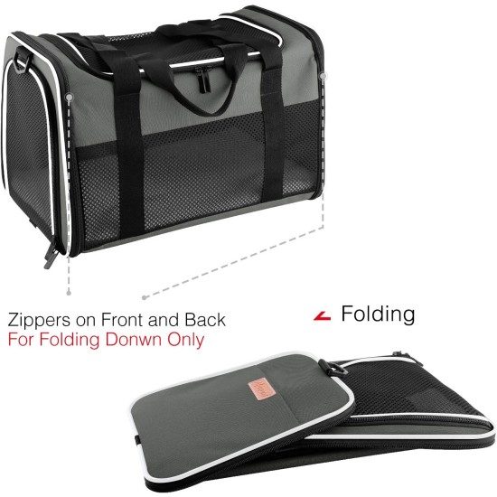 Akinerri Airline Approved Pet Carrier Soft Sided Folding Puppy Cat Carrier Carrier for Small Medium Cats Akinerri Airline Approved Pet Carrier Soft Sided Folding Puppy Cat Carrier Carrier for Small Medium Cats