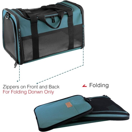 Akinerri Airline Approved Pet Carrier Soft Sided Folding Puppy Cat Carrier Carrier for Small Medium Cats Akinerri Airline Approved Pet Carrier Soft Sided Folding Puppy Cat Carrier Carrier for Small Medium Cats