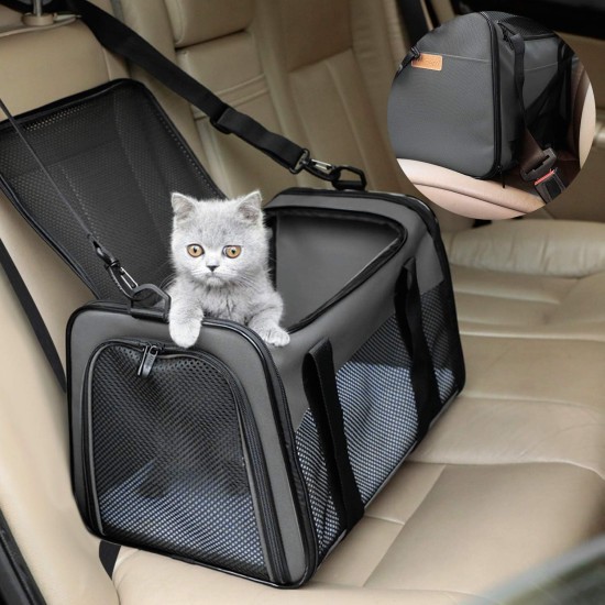 Akinerri Airline Approved Pet Carrier Soft Sided Folding Puppy Cat Carrier Carrier for Small Medium Cats Akinerri Airline Approved Pet Carrier Soft Sided Folding Puppy Cat Carrier Carrier for Small Medium Cats
