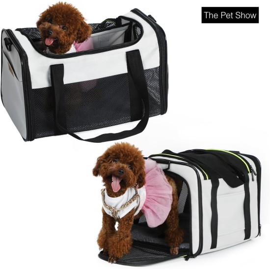 Akinerri Airline Approved Pet Carrier Soft Sided Folding Puppy Cat Carrier Carrier for Small Medium Cats Akinerri Airline Approved Pet Carrier Soft Sided Folding Puppy Cat Carrier Carrier for Small Medium Cats