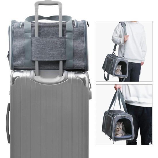Akinerri Airline Approved Pet Carrier Soft Sided Folding Puppy Cat Carrier Carrier for Small Medium Cats Akinerri Airline Approved Pet Carrier Soft Sided Folding Puppy Cat Carrier Carrier for Small Medium Cats
