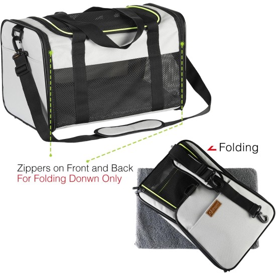 Akinerri Airline Approved Pet Carrier Soft Sided Folding Puppy Cat Carrier Carrier for Small Medium Cats Akinerri Airline Approved Pet Carrier Soft Sided Folding Puppy Cat Carrier Carrier for Small Medium Cats