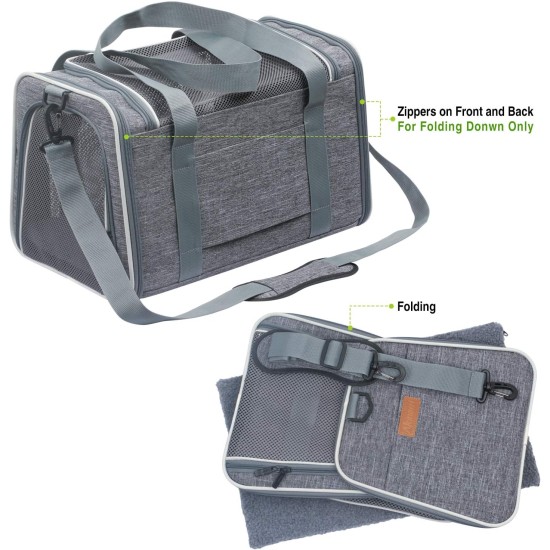 Akinerri Airline Approved Pet Carrier Soft Sided Folding Puppy Cat Carrier Carrier for Small Medium Cats Akinerri Airline Approved Pet Carrier Soft Sided Folding Puppy Cat Carrier Carrier for Small Medium Cats