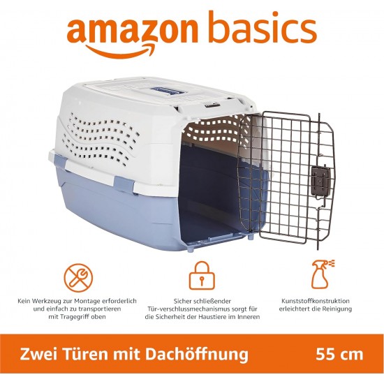 Amazon Basics Pet Carrier - 2 Doors, 1 Roof Opening Amazon Basics Pet Carrier - 2 Doors, 1 Roof Opening