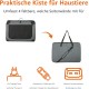 Amazon Basics Portable Folding Travel Kennel with Soft Sides and 4 Doors Large for Cats, Dogs, Rabbits and Other Small Animals, Grey, L 91 x W 61 x H 61 cm Amazon Basics Portable Folding Travel Kennel with Soft Sides and 4 Doors Large for Cats, Dogs, Rabbits and Other Small Animals, Grey, L 91 x W 61 x H 61 cm