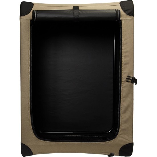 Amazon Basics Portable Folding Travel Kennel with Soft Sides and 4 Doors Large for Cats, Dogs, Rabbits and Other Small Animals, Grey, L 91 x W 61 x H 61 cm Amazon Basics Portable Folding Travel Kennel with Soft Sides and 4 Doors Large for Cats, Dogs, Rabbits and Other Small Animals, Grey, L 91 x W 61 x H 61 cm
