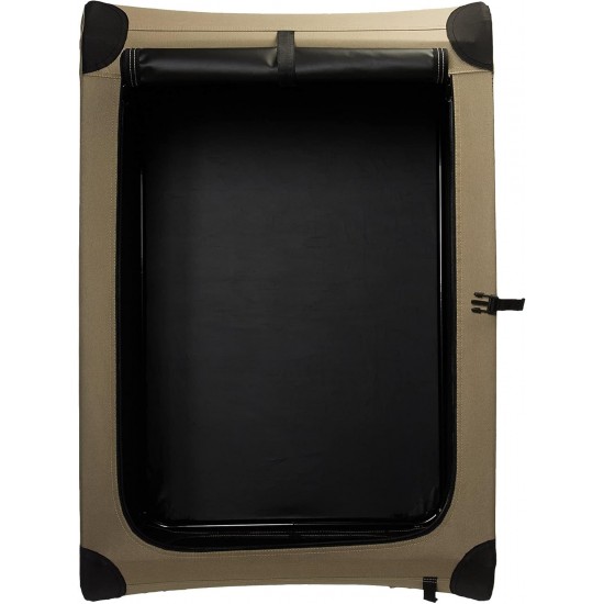 Amazon Basics Portable Folding Travel Kennel with Soft Sides and 4 Doors Large for Cats, Dogs, Rabbits and Other Small Animals, Grey, L 91 x W 61 x H 61 cm Amazon Basics Portable Folding Travel Kennel with Soft Sides and 4 Doors Large for Cats, Dogs, Rabbits and Other Small Animals, Grey, L 91 x W 61 x H 61 cm