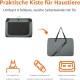 Amazon Basics Portable Folding Travel Kennel with Soft Sides and 4 Doors Large for Cats, Dogs, Rabbits and Other Small Animals, Grey, L 91 x W 61 x H 61 cm Amazon Basics Portable Folding Travel Kennel with Soft Sides and 4 Doors Large for Cats, Dogs, Rabbits and Other Small Animals, Grey, L 91 x W 61 x H 61 cm