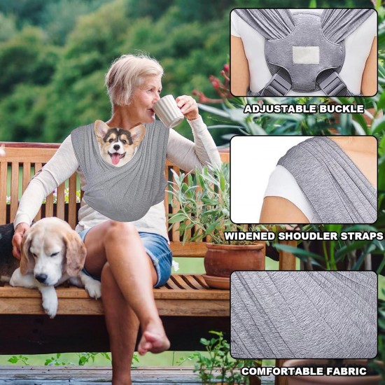 Amexo Hands-Free Dog Bag, Carry Bag Dog Sling for Dogs Front Package Dog Sling with Adjustable Strap up to for Dogs Cats Outdoor Activities Up to 9 kg Amexo Hands-Free Dog Bag, Carry Bag Dog Sling for Dogs Front Package Dog Sling with Adjustable Strap up to for Dogs Cats Outdoor Activities Up to 9 kg