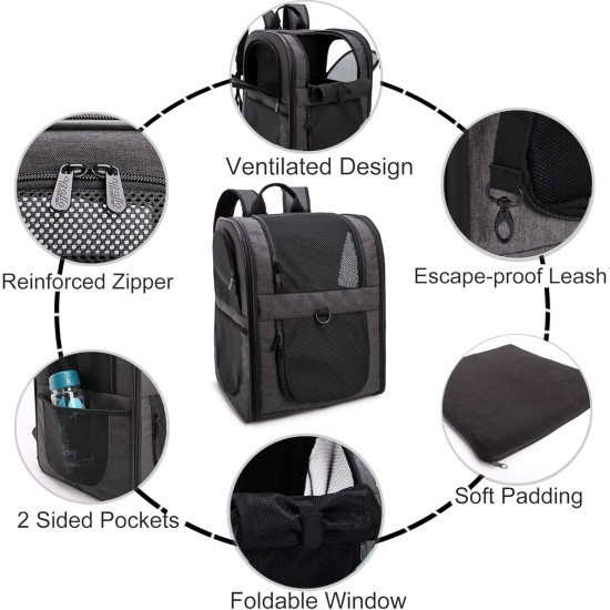 Apollo Walker Pet Carrier Backpack for Large/Small Cats and Dogs, Puppies, Safety Features and Pillow Back Support for Travel, Hiking, Outdoor (Black) Apollo Walker Pet Carrier Backpack for Large/Small Cats and Dogs, Puppies, Safety Features and Pillow Back Support for Travel, Hiking, Outdoor (Black)