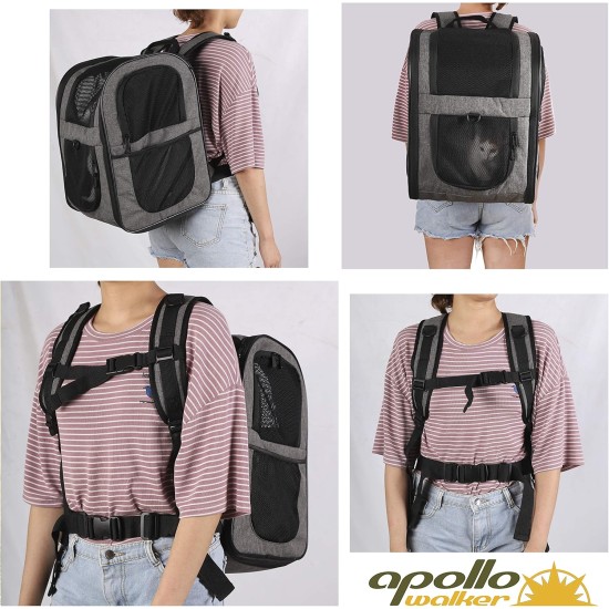 Apollo Walker Pet Carrier Backpack for Large/Small Cats and Dogs, Puppies, Safety Features and Pillow Back Support for Travel, Hiking, Outdoor (Black) Apollo Walker Pet Carrier Backpack for Large/Small Cats and Dogs, Puppies, Safety Features and Pillow Back Support for Travel, Hiking, Outdoor (Black)