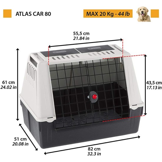 Atlas CAR 100 Scenic Car Transport Box for Dogs with Safety Hook, Excellent Ventilation Atlas CAR 100 Scenic Car Transport Box for Dogs with Safety Hook, Excellent Ventilation