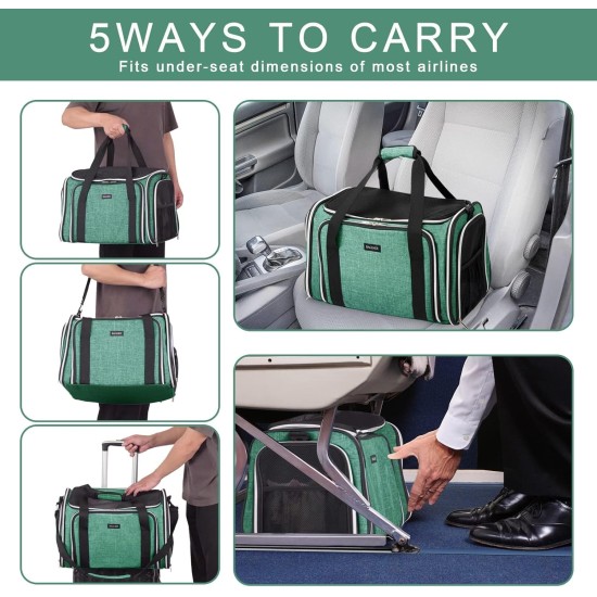 BAGLHER Cat Carrier Airline Approved Soft Side Pet Travel 5 Sides Open Doors 3 Sides Expandable Foldable Dog Carrier with Fleece Pad BAGLHER Cat Carrier Airline Approved Soft Side Pet Travel 5 Sides Open Doors 3 Sides Expandable Foldable Dog Carrier with Fleece Pad