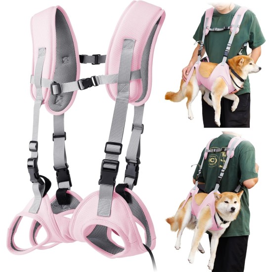 BT Bear Dog Carrier Sling Portable Outdoor Backpack Emergency Backpack Pet Carrier for Elderly Dogs, Joint Injuries, Arthritis, Stair Climbing and Descending, Paralysis, Pink, M BT Bear Dog Carrier Sling Portable Outdoor Backpack Emergency Backpack Pet Carrier for Elderly Dogs, Joint Injuries, Arthritis, Stair Climbing and Descending, Paralysis, Pink, M