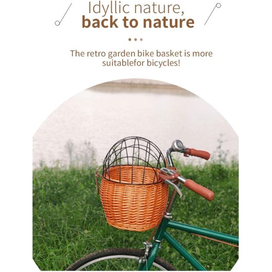Bicycle Basket, Bicycle Basket Pets, Bicycle Basket, Wicker Wheel Basket, Small Dogs, Cats, Pet Carrier, Bicycle Basket with Wire Mesh Cover Bicycle Basket, Bicycle Basket Pets, Bicycle Basket, Wicker Wheel Basket, Small Dogs, Cats, Pet Carrier, Bicycle Basket with Wire Mesh Cover