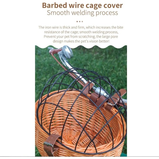 Bicycle Basket Front with Grille, Bicycle Pet Basket, Pet Seat for Pannier Rack Made of Willow Natural Animal Basket Rear Wheel Basket Dog Basket for Bicycle Pet Carrier Cycling Accessories Bicycle Basket Front with Grille, Bicycle Pet Basket, Pet Seat for Pannier Rack Made of Willow Natural Animal Basket Rear Wheel Basket Dog Basket for Bicycle Pet Carrier Cycling Accessories