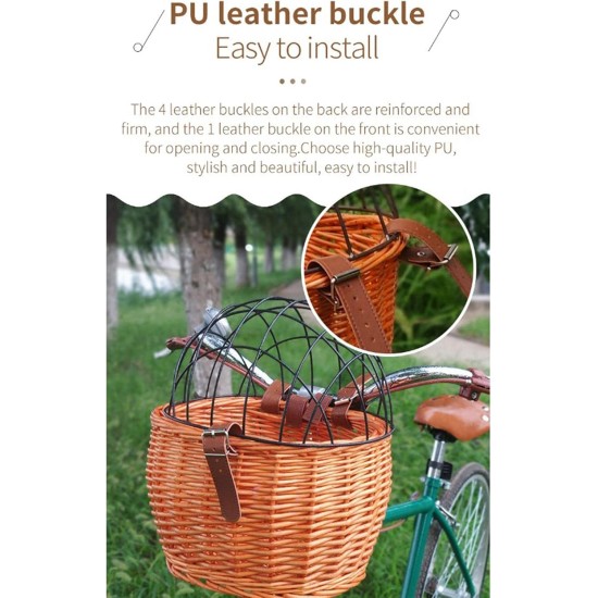 Bicycle Basket Front with Grille, Bicycle Pet Basket, Pet Seat for Pannier Rack Made of Willow Natural Animal Basket Rear Wheel Basket Dog Basket for Bicycle Pet Carrier Cycling Accessories Bicycle Basket Front with Grille, Bicycle Pet Basket, Pet Seat for Pannier Rack Made of Willow Natural Animal Basket Rear Wheel Basket Dog Basket for Bicycle Pet Carrier Cycling Accessories