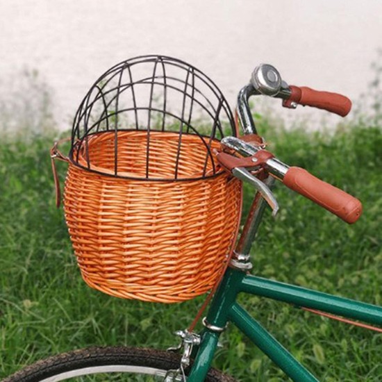 Bicycle Basket Front with Grille, Bicycle Pet Basket, Pet Seat for Pannier Rack Made of Willow Natural Animal Basket Rear Wheel Basket Dog Basket for Bicycle Pet Carrier Cycling Accessories Bicycle Basket Front with Grille, Bicycle Pet Basket, Pet Seat for Pannier Rack Made of Willow Natural Animal Basket Rear Wheel Basket Dog Basket for Bicycle Pet Carrier Cycling Accessories