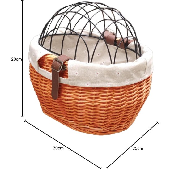 Bicycle Basket Front with Grille, Bicycle Pet Basket, Pet Seat for Pannier Rack Made of Willow Natural Animal Basket Rear Wheel Basket Dog Basket for Bicycle Pet Carrier Cycling Accessories Bicycle Basket Front with Grille, Bicycle Pet Basket, Pet Seat for Pannier Rack Made of Willow Natural Animal Basket Rear Wheel Basket Dog Basket for Bicycle Pet Carrier Cycling Accessories