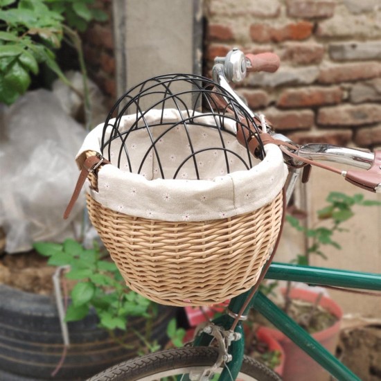 Bicycle Basket Front with Grille, Bicycle Pet Basket, Pet Seat for Pannier Rack Made of Willow Natural Animal Basket Rear Wheel Basket Dog Basket for Bicycle Pet Carrier Cycling Accessories Bicycle Basket Front with Grille, Bicycle Pet Basket, Pet Seat for Pannier Rack Made of Willow Natural Animal Basket Rear Wheel Basket Dog Basket for Bicycle Pet Carrier Cycling Accessories
