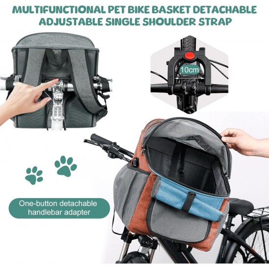 Bicycle Basket for Dogs, Bicycle Bag for Pets, Dog Basket Bicycle Front 5 kg, Breathable Dog Bicycle Basket Front, Foldable Front Bicycle Basket for Dogs with Handlebar Adapter for Riding, Camping Bicycle Basket for Dogs, Bicycle Bag for Pets, Dog Basket Bicycle Front 5 kg, Breathable Dog Bicycle Basket Front, Foldable Front Bicycle Basket for Dogs with Handlebar Adapter for Riding, Camping