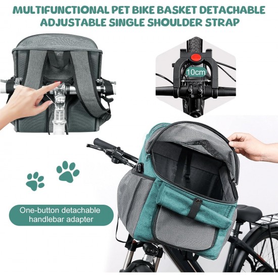 Bicycle Basket for Dogs, Bicycle Bag for Pets, Dog Basket Bicycle Front 5 kg, Breathable Dog Bicycle Basket Front, Foldable Front Bicycle Basket for Dogs with Handlebar Adapter for Riding, Camping Bicycle Basket for Dogs, Bicycle Bag for Pets, Dog Basket Bicycle Front 5 kg, Breathable Dog Bicycle Basket Front, Foldable Front Bicycle Basket for Dogs with Handlebar Adapter for Riding, Camping