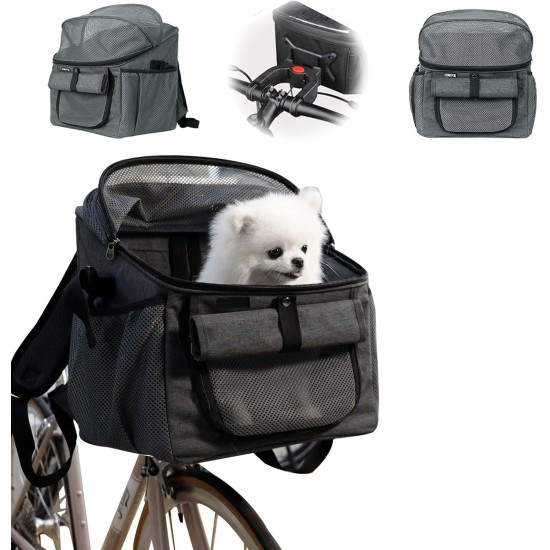 Bicycle Basket for Dogs, Bicycle Bag for Pets, Dog Basket Bicycle Front 5 kg, Breathable Dog Bicycle Basket Front, Foldable Front Bicycle Basket for Dogs with Handlebar Adapter for Outdoor Riding Bicycle Basket for Dogs, Bicycle Bag for Pets, Dog Basket Bicycle Front 5 kg, Breathable Dog Bicycle Basket Front, Foldable Front Bicycle Basket for Dogs with Handlebar Adapter for Outdoor Riding