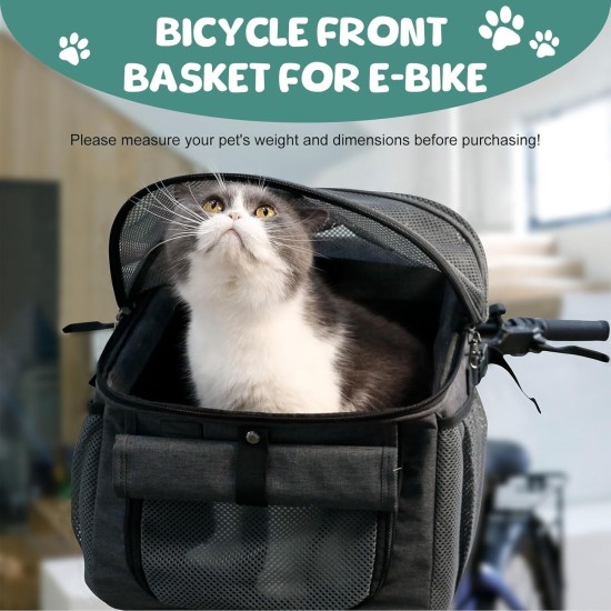 Bicycle Basket for Dogs, Bicycle Bag for Pets, Dog Basket Bicycle Front 5 kg, Breathable Dog Bicycle Basket Front, Foldable Front Bicycle Basket for Dogs with Handlebar Adapter for Outdoor Riding Bicycle Basket for Dogs, Bicycle Bag for Pets, Dog Basket Bicycle Front 5 kg, Breathable Dog Bicycle Basket Front, Foldable Front Bicycle Basket for Dogs with Handlebar Adapter for Outdoor Riding