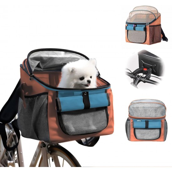 Bicycle Basket for Dogs, Bicycle Bag for Pets, Foldable Front Bicycle Basket for Dogs, 2-in-1 Foldable Dog Basket, Dog Backpack with Handlebar Adapter for Small Pets (Load Capacity 5 kg) (Black) Bicycle Basket for Dogs, Bicycle Bag for Pets, Foldable Front Bicycle Basket for Dogs, 2-in-1 Foldable Dog Basket, Dog Backpack with Handlebar Adapter for Small Pets (Load Capacity 5 kg) (Black)