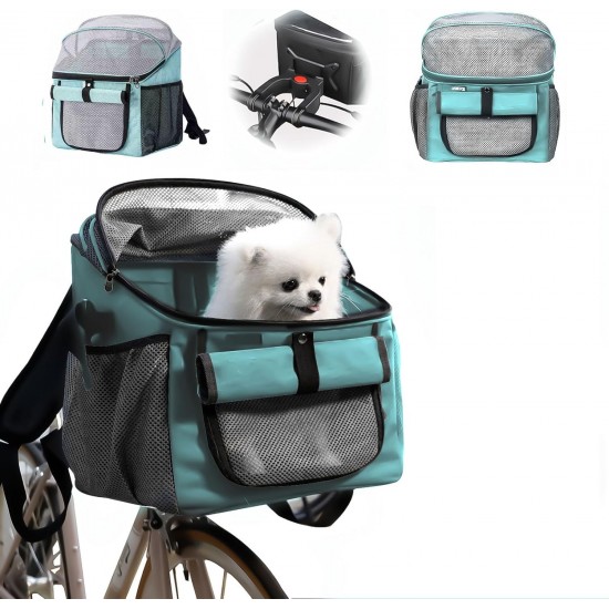 Bicycle Basket for Dogs, Bicycle Bag for Pets, Foldable Front Bicycle Basket for Dogs, 2-in-1 Foldable Dog Basket, Dog Backpack with Handlebar Adapter for Small Pets (Load Capacity 5 kg) (Black) Bicycle Basket for Dogs, Bicycle Bag for Pets, Foldable Front Bicycle Basket for Dogs, 2-in-1 Foldable Dog Basket, Dog Backpack with Handlebar Adapter for Small Pets (Load Capacity 5 kg) (Black)