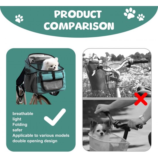 Bicycle Basket for Dogs, Bicycle Bag for Pets, Foldable Front Bicycle Basket for Dogs, 2-in-1 Foldable Dog Basket, Dog Backpack with Handlebar Adapter for Small Pets (Load Capacity 5 kg) (Black) Bicycle Basket for Dogs, Bicycle Bag for Pets, Foldable Front Bicycle Basket for Dogs, 2-in-1 Foldable Dog Basket, Dog Backpack with Handlebar Adapter for Small Pets (Load Capacity 5 kg) (Black)