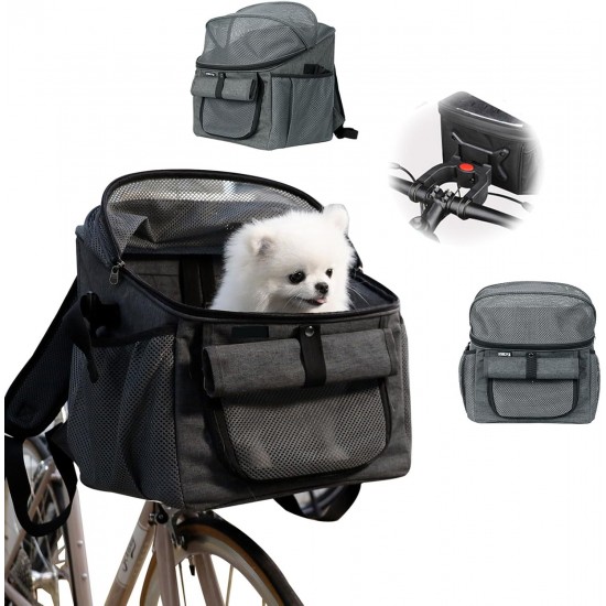 Bicycle Basket for Dogs, Bicycle Bag for Pets, Foldable Front Bicycle Basket for Dogs, 2-in-1 Foldable Dog Basket, Dog Backpack with Handlebar Adapter for Small Pets (Load Capacity 5 kg) (Black) Bicycle Basket for Dogs, Bicycle Bag for Pets, Foldable Front Bicycle Basket for Dogs, 2-in-1 Foldable Dog Basket, Dog Backpack with Handlebar Adapter for Small Pets (Load Capacity 5 kg) (Black)